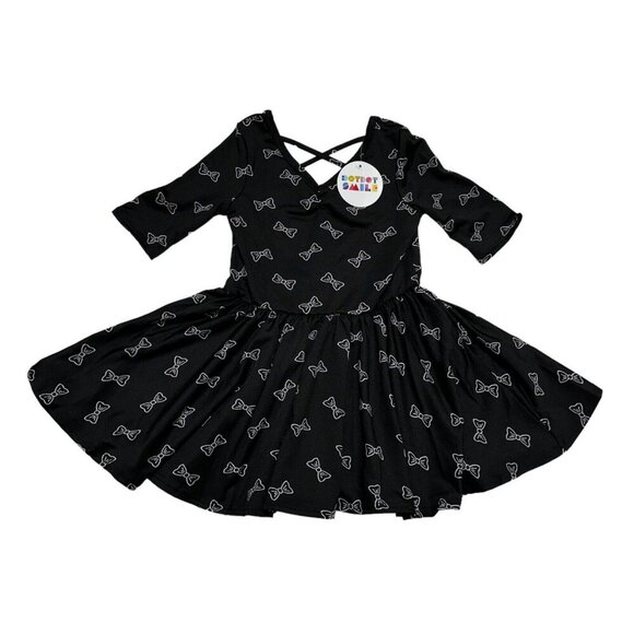 Dot Dot Smile Girls Size 2T Black White Bows Ballerina Twirl Dress - Cute! - Picture 1 of 5